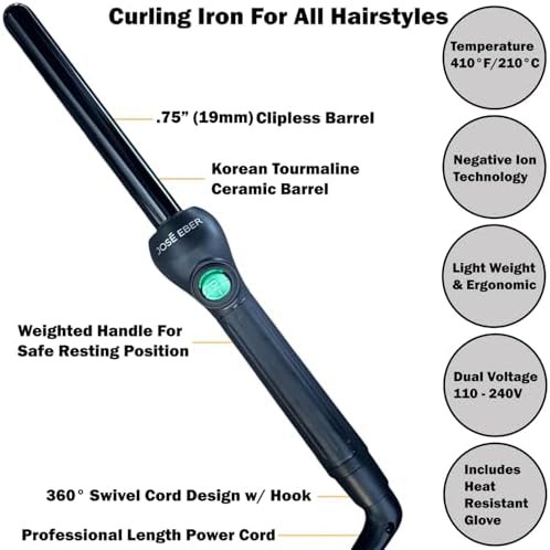 Black professional clipless wand 0.75 inch — photo 4