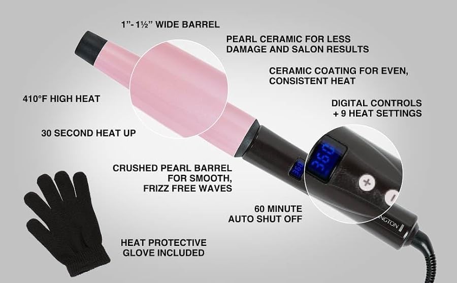 Black and pink pearl ceramic conical wand — photo 3