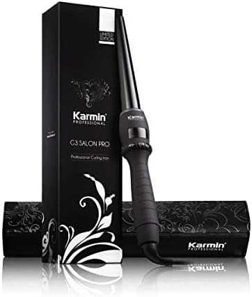 Black tapered tourmaline ceramic curling wand