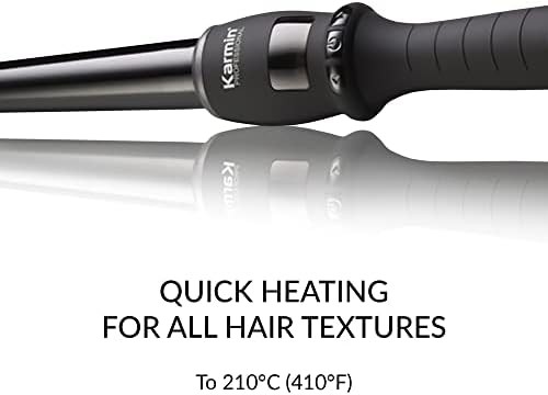 Black tapered tourmaline ceramic curling wand — photo 4