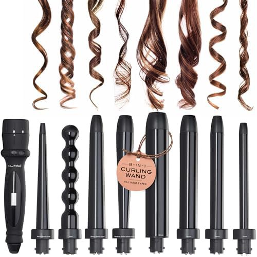 Eight in one ceramic curling wand set