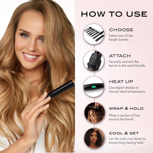 Eight in one ceramic curling wand set — photo 5