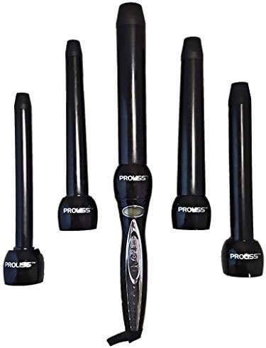 Five piece clipless curling iron set