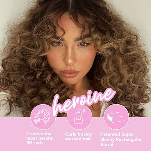Pink skinny rectangular ceramic wand for tight curls — photo 4