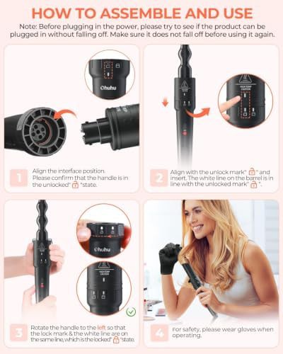 Ohuhu clipless 5 in 1 curling wand — photo 3