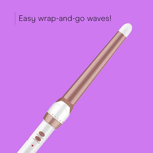 White tapered double ceramic curling wand — photo 3