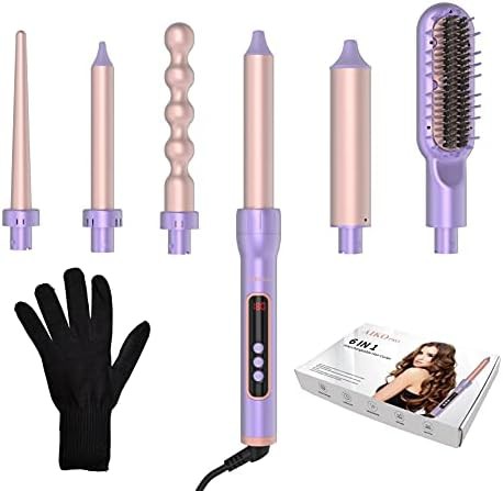 Six in one wand with straightener brush