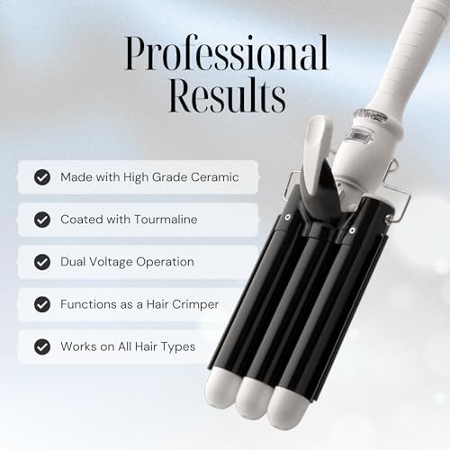 One inch ceramic three barrel hair waver — photo 3