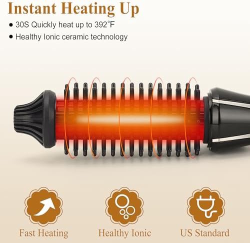 Mini ceramic tourmaline ionic hot curler brush — photo 4