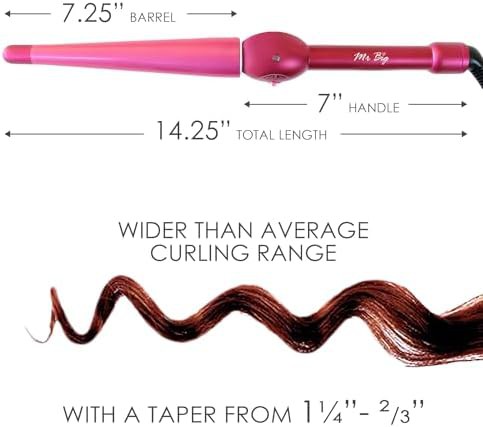 Tapered ceramic wand for long hair — photo 4