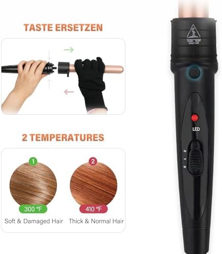 Gold ceramic five piece curling iron set — photo 4