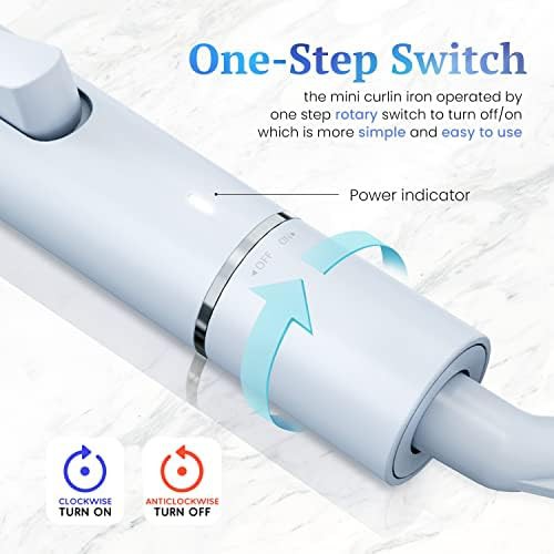 Baby blue 0.75 inch mini curling iron — photo 4