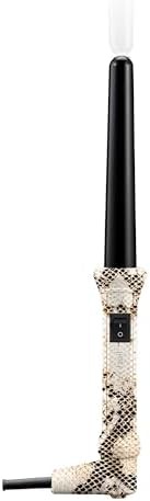 Clipless curling wand with white snake pattern