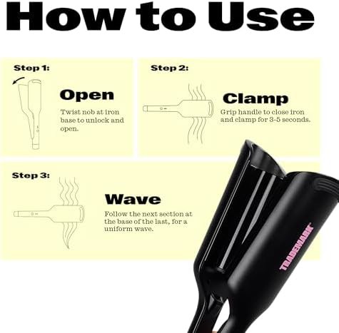 Double barrel black ceramic hair waver — photo 3
