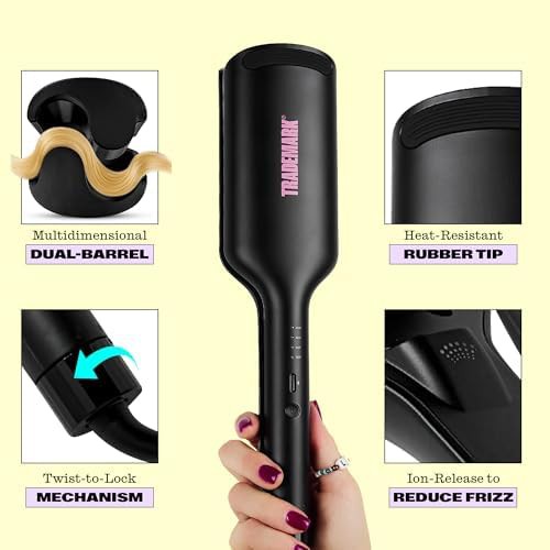 Double barrel black ceramic hair waver — photo 5