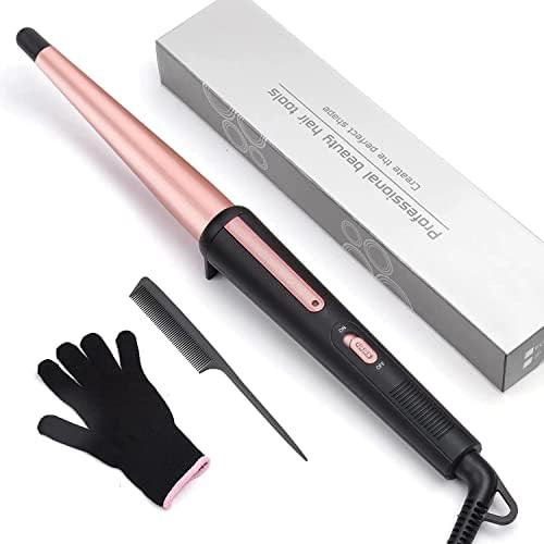Tapered ceramic wand for natural waves