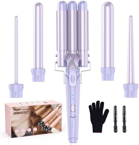 Purple five barrel interchangeable waver and wand