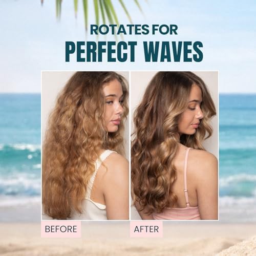 Pink sunset rotating ceramic curling iron — photo 3