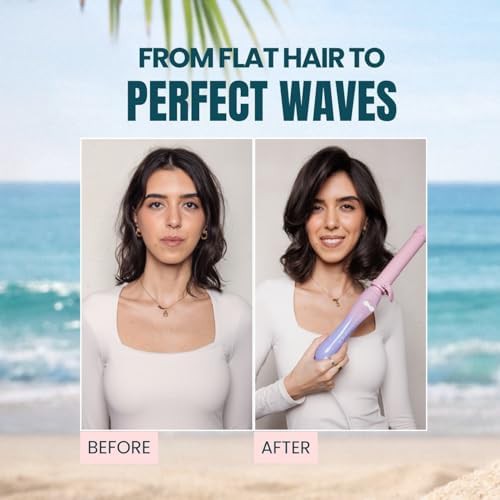 Pink sunset rotating ceramic curling iron — photo 4