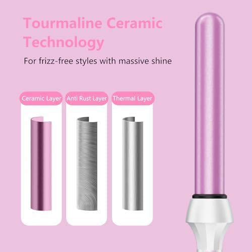 One inch tourmaline ceramic curling wand — photo 4