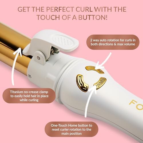 White and gold automatic titanium curling iron — photo 4