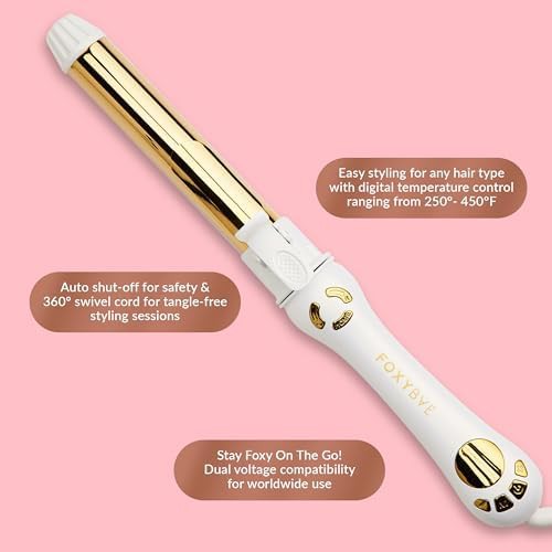 White and gold automatic titanium curling iron — photo 5