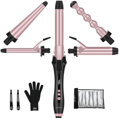 Five piece interchangeable pink wand set