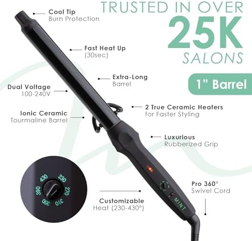 One inch clipless ceramic curling wand — photo 3