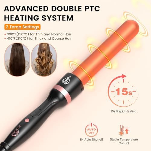 Tapered ceramic wand with crimper attachments — photo 3