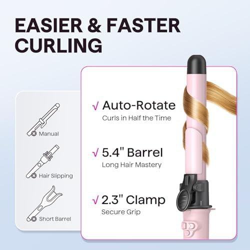 Pale pink automatic rotating hair waver — photo 4