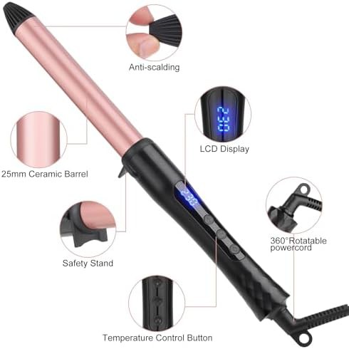 Professional extended barrel 1 inch curling wand — photo 5