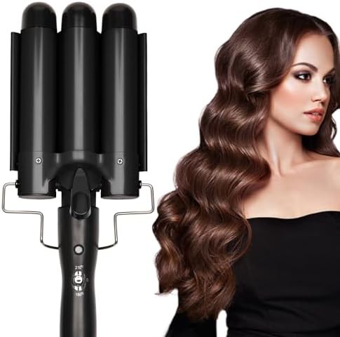 Black jumbo three barrel curling iron