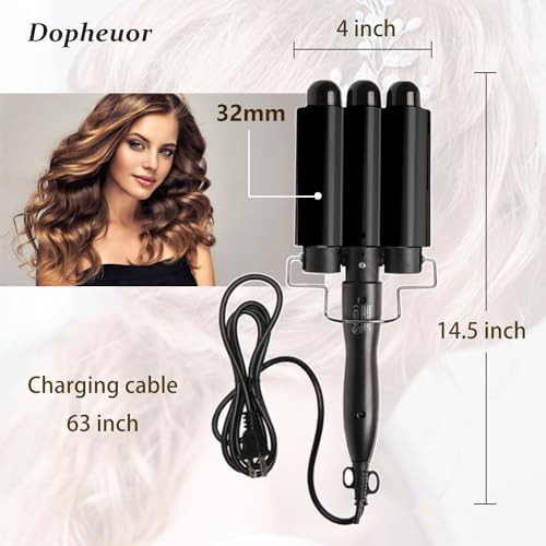 Black jumbo three barrel curling iron — photo 4