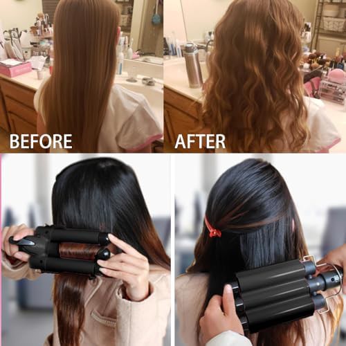 Black jumbo three barrel curling iron — photo 5