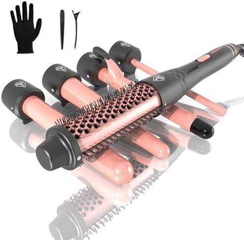Ceramic wand set with thermal styling brush