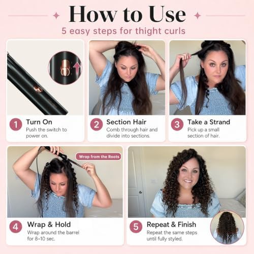 Small black ceramic tiny curl wand — photo 3
