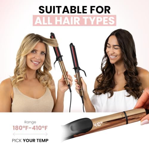 Large one point five inch ceramic curling wand — photo 5