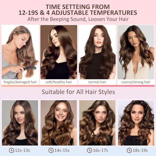 Pink automatic rotating hair curler — photo 5