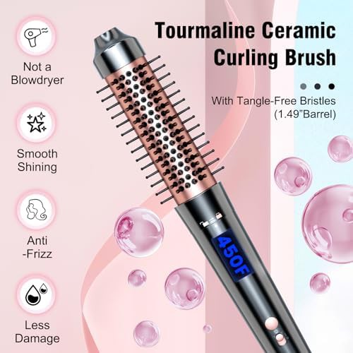 Rose gold ceramic curling brush and wand — photo 3