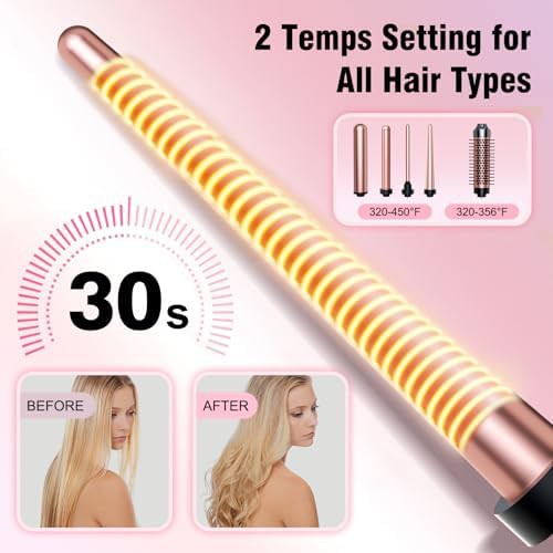 Rose gold ceramic curling brush and wand — photo 4