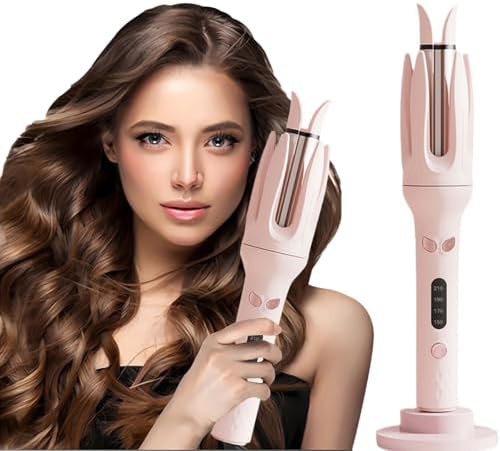 Pink anti-tangle automatic rotating iron