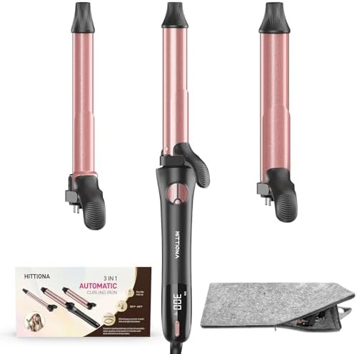 Rose gold automatic interchangeable curling wand
