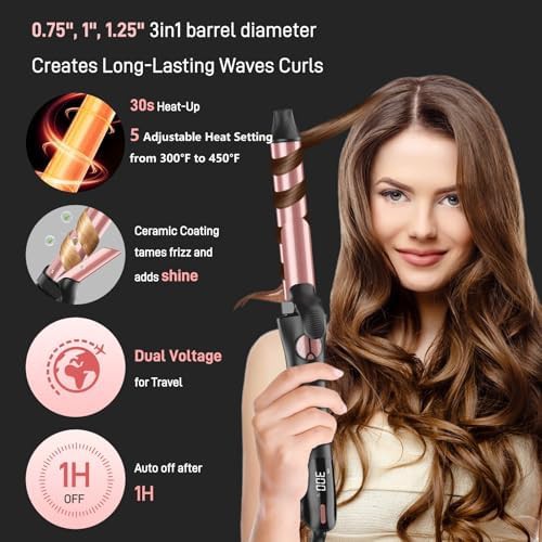 Rose gold automatic interchangeable curling wand — photo 5