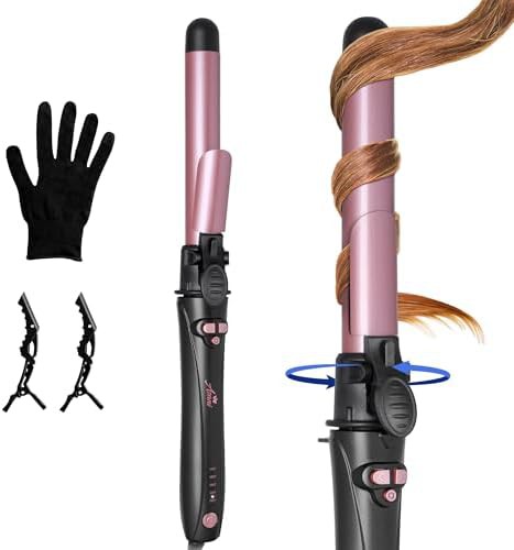 Rotating curling iron for beach waves