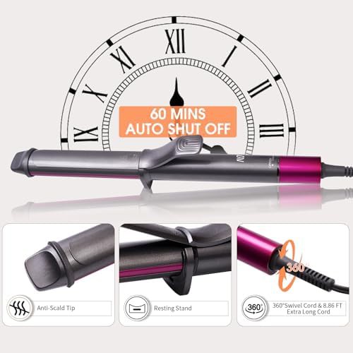Nycoba 1.25 inch pink hair curling iron — photo 5