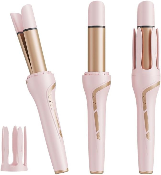 Pink 2 in 1 automatic curling wand set