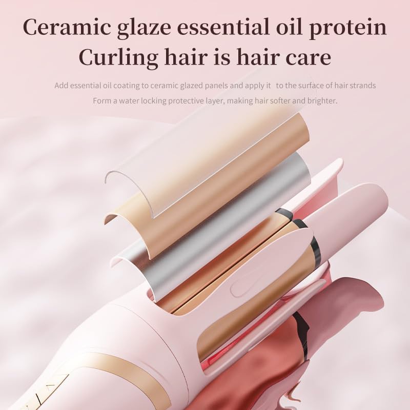 Pink 2 in 1 automatic curling wand set — photo 4