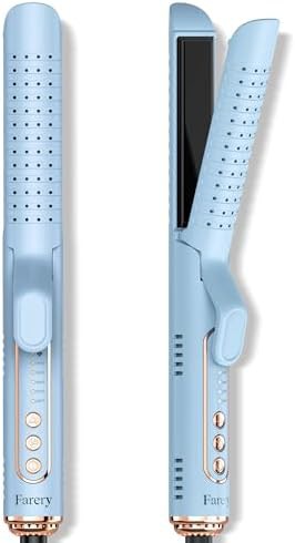 Blue airflow straightener and curling iron