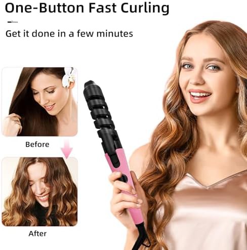 Pink automatic spiral ceramic wand — photo 3