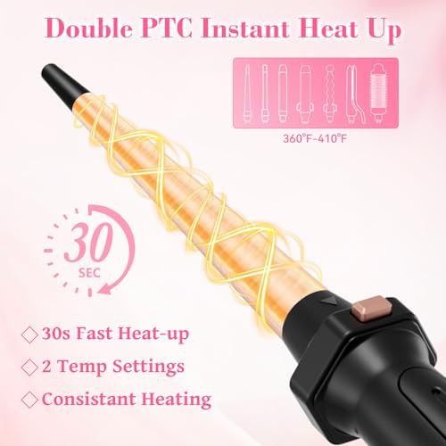 Ufree 7 in 1 interchangeable ceramic curling wand set — photo 4